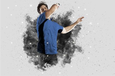 Duman bir patlama dışarı geliyor tenis oyuncusu .