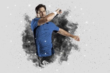 Duman bir patlama dışarı geliyor tenis oyuncusu .