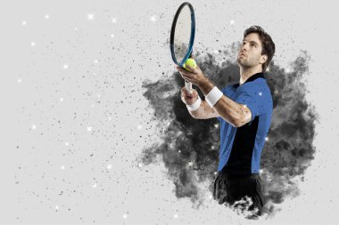 Duman bir patlama dışarı geliyor tenis oyuncusu .