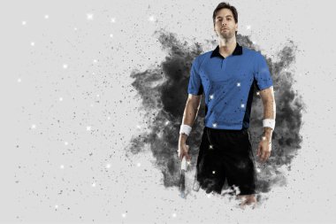 Duman bir patlama dışarı geliyor tenis oyuncusu .