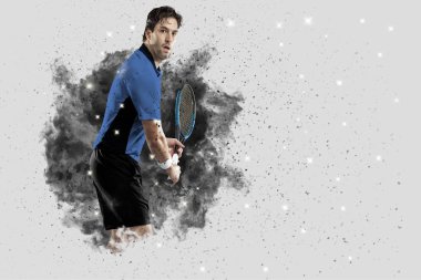 Duman bir patlama dışarı geliyor tenis oyuncusu .