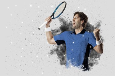 Duman bir patlama dışarı geliyor tenis oyuncusu .