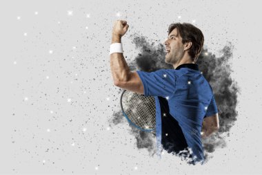 Duman bir patlama dışarı geliyor tenis oyuncusu .