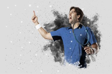 Duman bir patlama dışarı geliyor tenis oyuncusu .