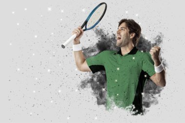 Duman bir patlama dışarı geliyor tenis oyuncusu .