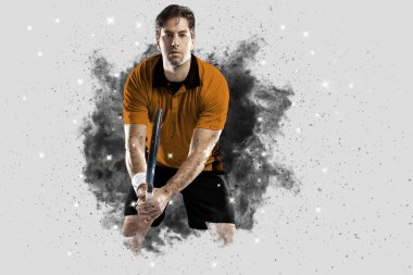 Duman bir patlama dışarı geliyor tenis oyuncusu .