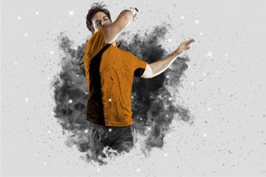 Duman bir patlama dışarı geliyor tenis oyuncusu .