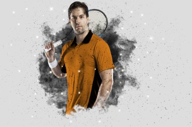 Duman bir patlama dışarı geliyor tenis oyuncusu .