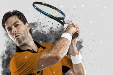 Duman bir patlama dışarı geliyor tenis oyuncusu .