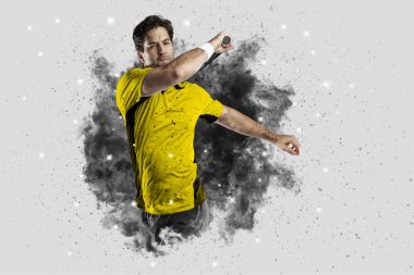 Duman bir patlama dışarı geliyor tenis oyuncusu .