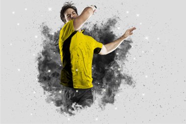 Duman bir patlama dışarı geliyor tenis oyuncusu .