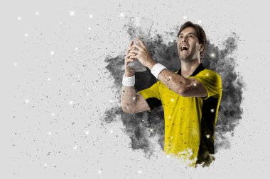 Duman bir patlama dışarı geliyor tenis oyuncusu .