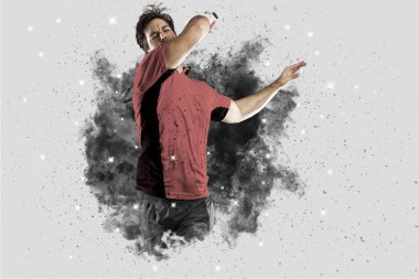 Duman bir patlama dışarı geliyor tenis oyuncusu .