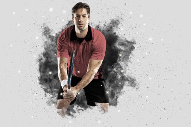 Duman bir patlama dışarı geliyor tenis oyuncusu .