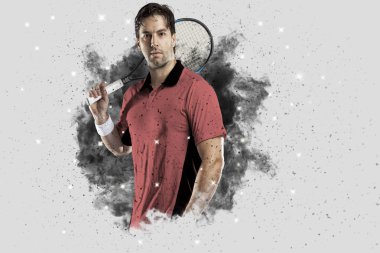 Duman bir patlama dışarı geliyor tenis oyuncusu .