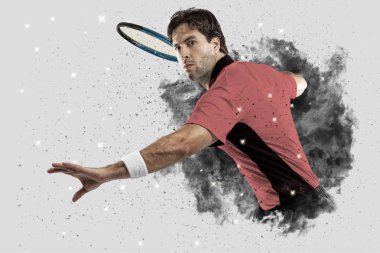 Duman bir patlama dışarı geliyor tenis oyuncusu .