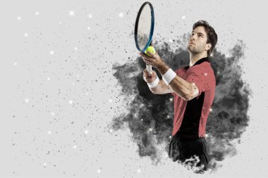 Duman bir patlama dışarı geliyor tenis oyuncusu .