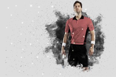 Duman bir patlama dışarı geliyor tenis oyuncusu .