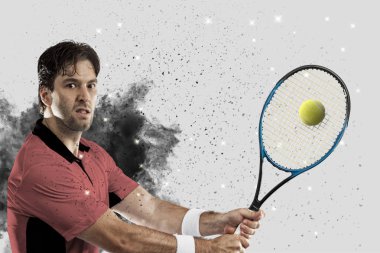 Duman bir patlama dışarı geliyor tenis oyuncusu .