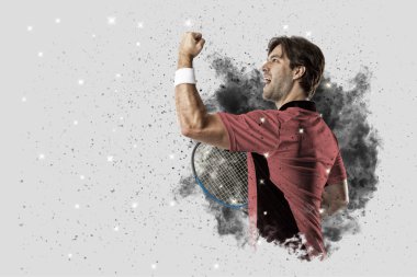 Duman bir patlama dışarı geliyor tenis oyuncusu .