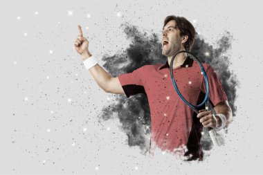 Duman bir patlama dışarı geliyor tenis oyuncusu .