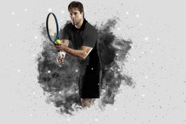 Duman bir patlama dışarı geliyor tenis oyuncusu .