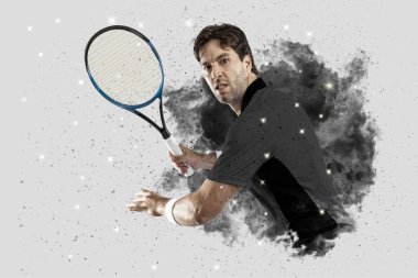 Duman bir patlama dışarı geliyor tenis oyuncusu .