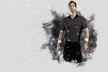 Duman bir patlama dışarı geliyor tenis oyuncusu .