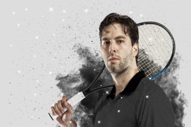 Duman bir patlama dışarı geliyor tenis oyuncusu .