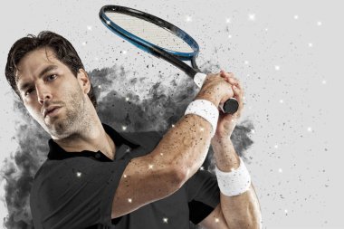 Duman bir patlama dışarı geliyor tenis oyuncusu .