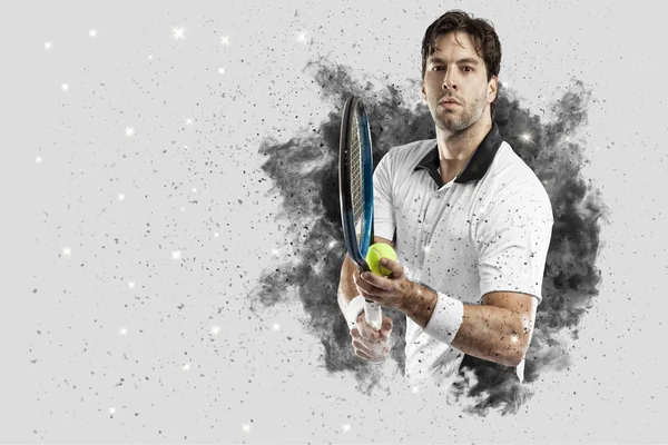 Duman bir patlama dışarı geliyor tenis oyuncusu .