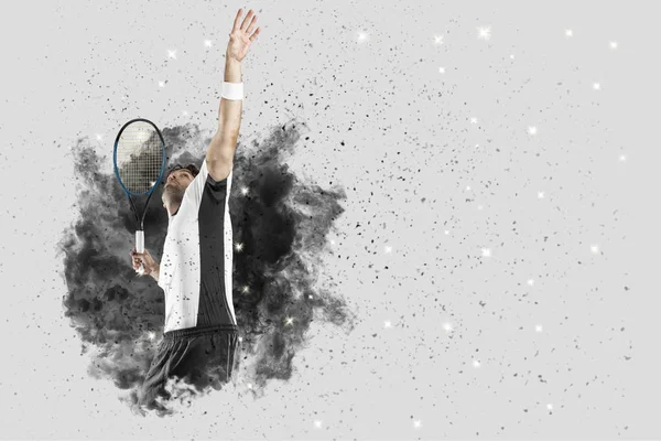 Duman bir patlama dışarı geliyor tenis oyuncusu .