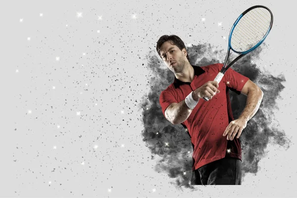 Duman bir patlama dışarı geliyor tenis oyuncusu .