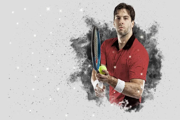 Duman bir patlama dışarı geliyor tenis oyuncusu .