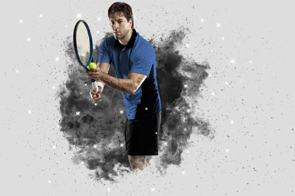 Duman bir patlama dışarı geliyor tenis oyuncusu .