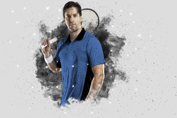 Duman bir patlama dışarı geliyor tenis oyuncusu .