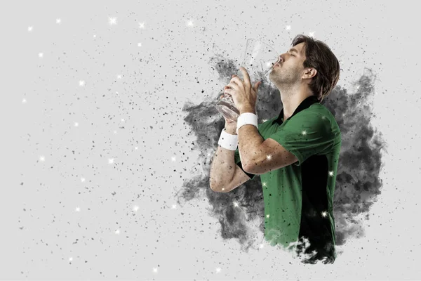 网球运动员走出一阵烟雾 . — 图库照片