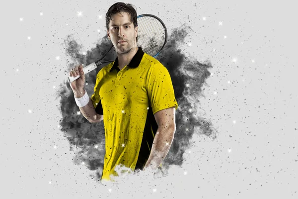 Duman bir patlama dışarı geliyor tenis oyuncusu .