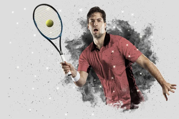 Duman bir patlama dışarı geliyor tenis oyuncusu .