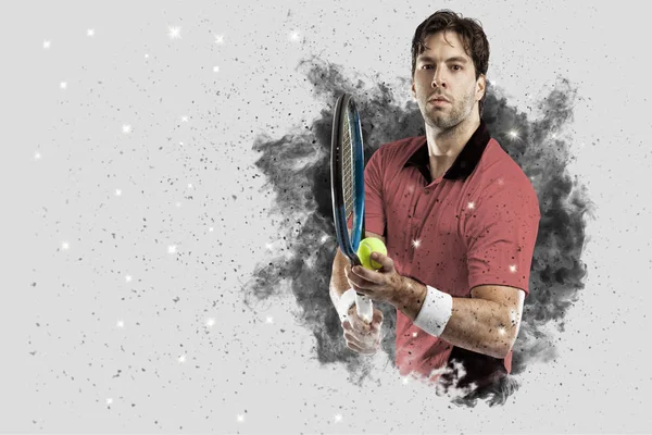 Duman bir patlama dışarı geliyor tenis oyuncusu .