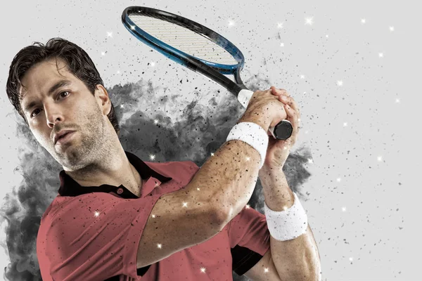 Duman bir patlama dışarı geliyor tenis oyuncusu .