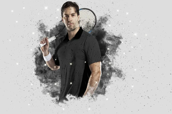 Duman bir patlama dışarı geliyor tenis oyuncusu .