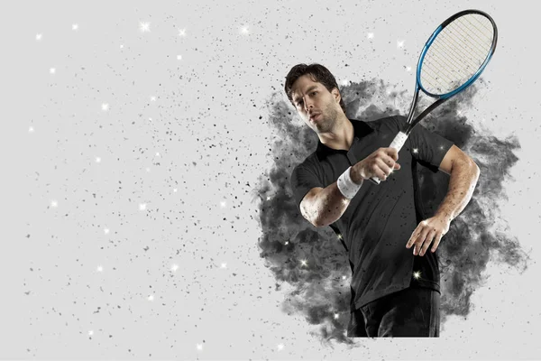 Duman bir patlama dışarı geliyor tenis oyuncusu .