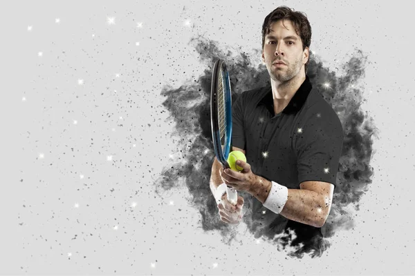 Duman bir patlama dışarı geliyor tenis oyuncusu .