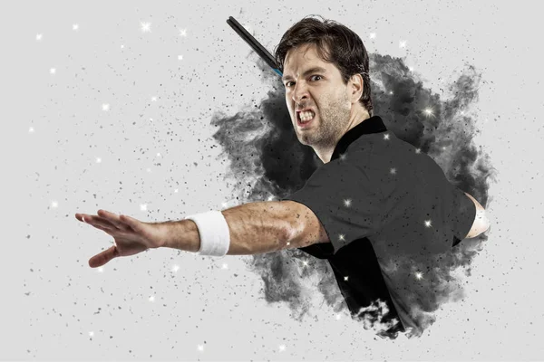 Duman bir patlama dışarı geliyor tenis oyuncusu .