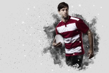 Duman bir patlama dışarı geliyor Rugby oyuncusu.