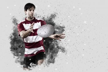 Duman bir patlama dışarı geliyor Rugby oyuncusu.