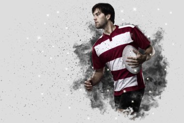 Duman bir patlama dışarı geliyor Rugby oyuncusu.