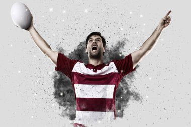 Duman bir patlama dışarı geliyor Rugby oyuncusu.