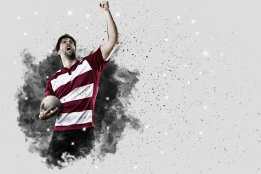 Duman bir patlama dışarı geliyor Rugby oyuncusu.